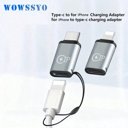 Wowssyo 2pcs/4pcs Pack/ Charging And Data Transfer Adapter, Port To Type-C Port, Type-C Connector To Port, Phone OTG Adapter (Supports Charging And Transfer Only, Not Earphone Adapter)