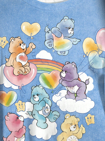 X Care Bears Plus Size Cute Cartoon Print Round Neck Short Sleeve T-Shirt