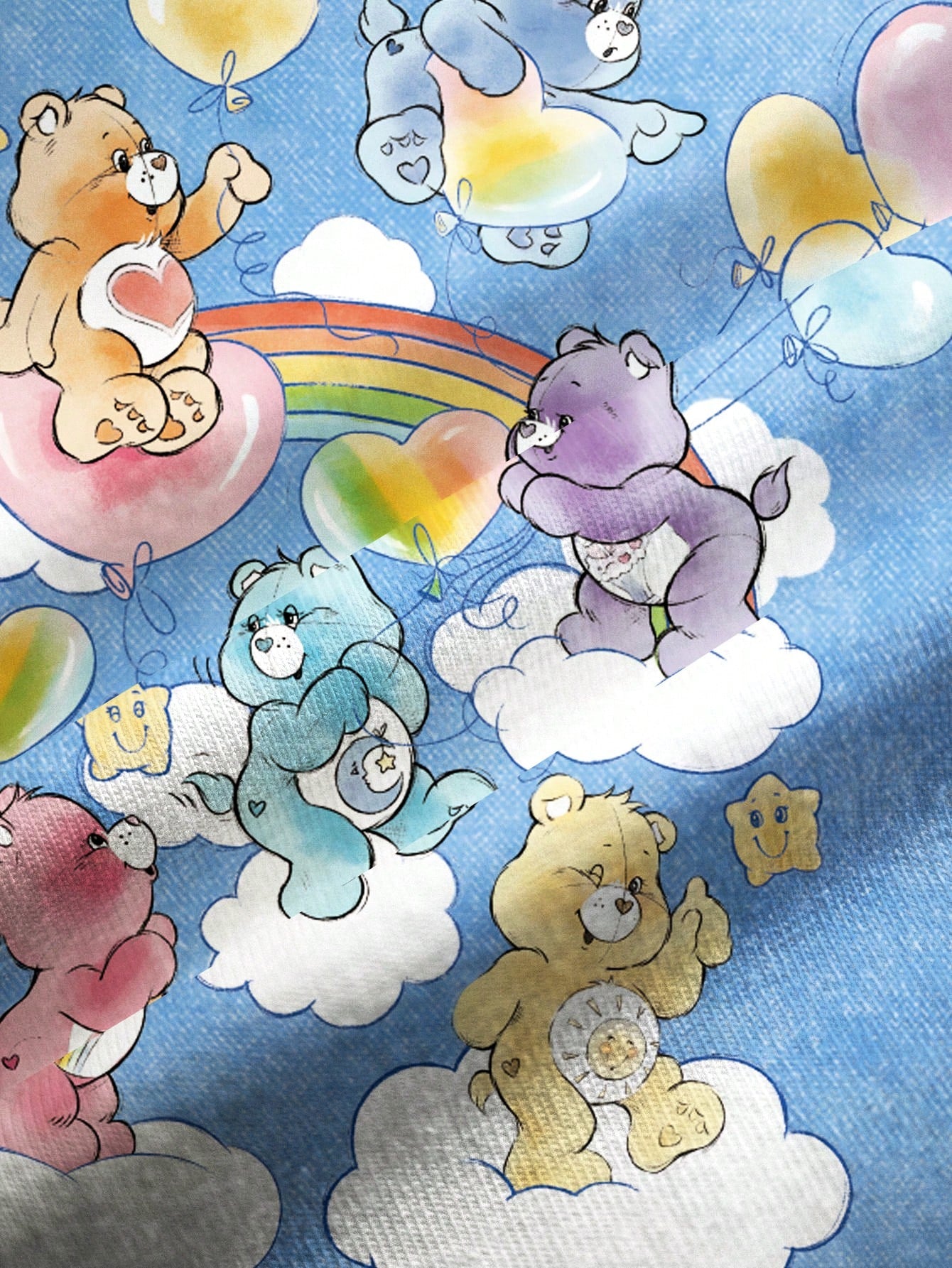 X Care Bears Plus Size Cute Cartoon Print Round Neck Short Sleeve T-Shirt