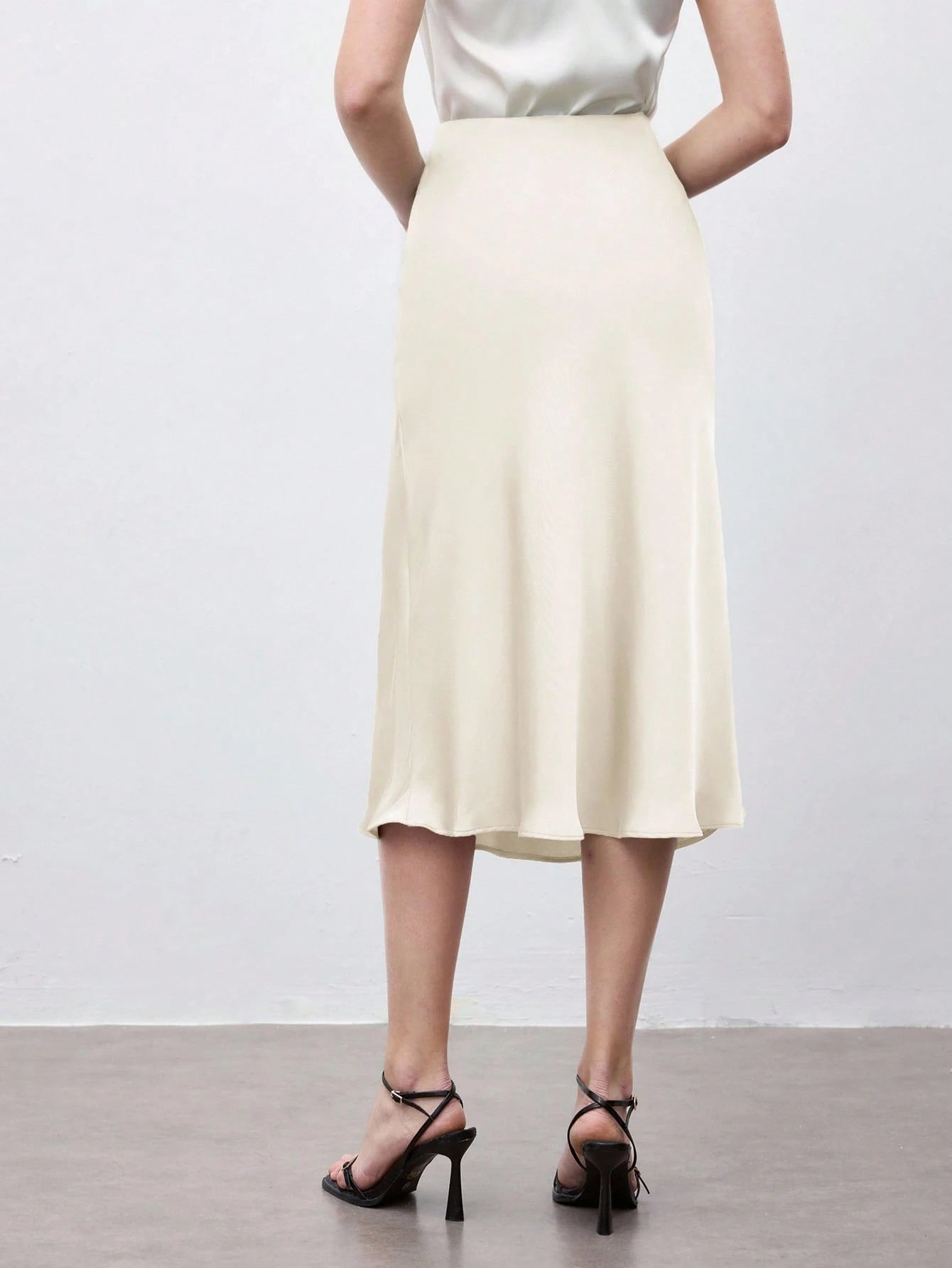 X ITS MICH BizChic Apricot Women's Skirt, Cream Hem Fishtail A-Line, Elegant Minimalist Casual Vacation Party Date Wedding Guest Independence Day Graduation Season Music Festival Slimming Elegan
