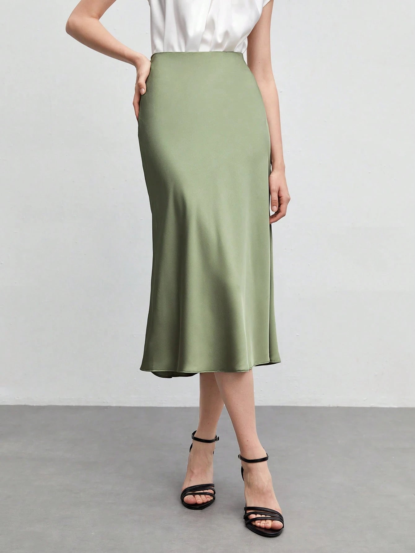 X ITS MICH BizChic Apricot Women's Skirt, Cream Hem Fishtail A-Line, Elegant Minimalist Casual Vacation Party Date Wedding Guest Independence Day Graduation Season Music Festival Slimming Elegan