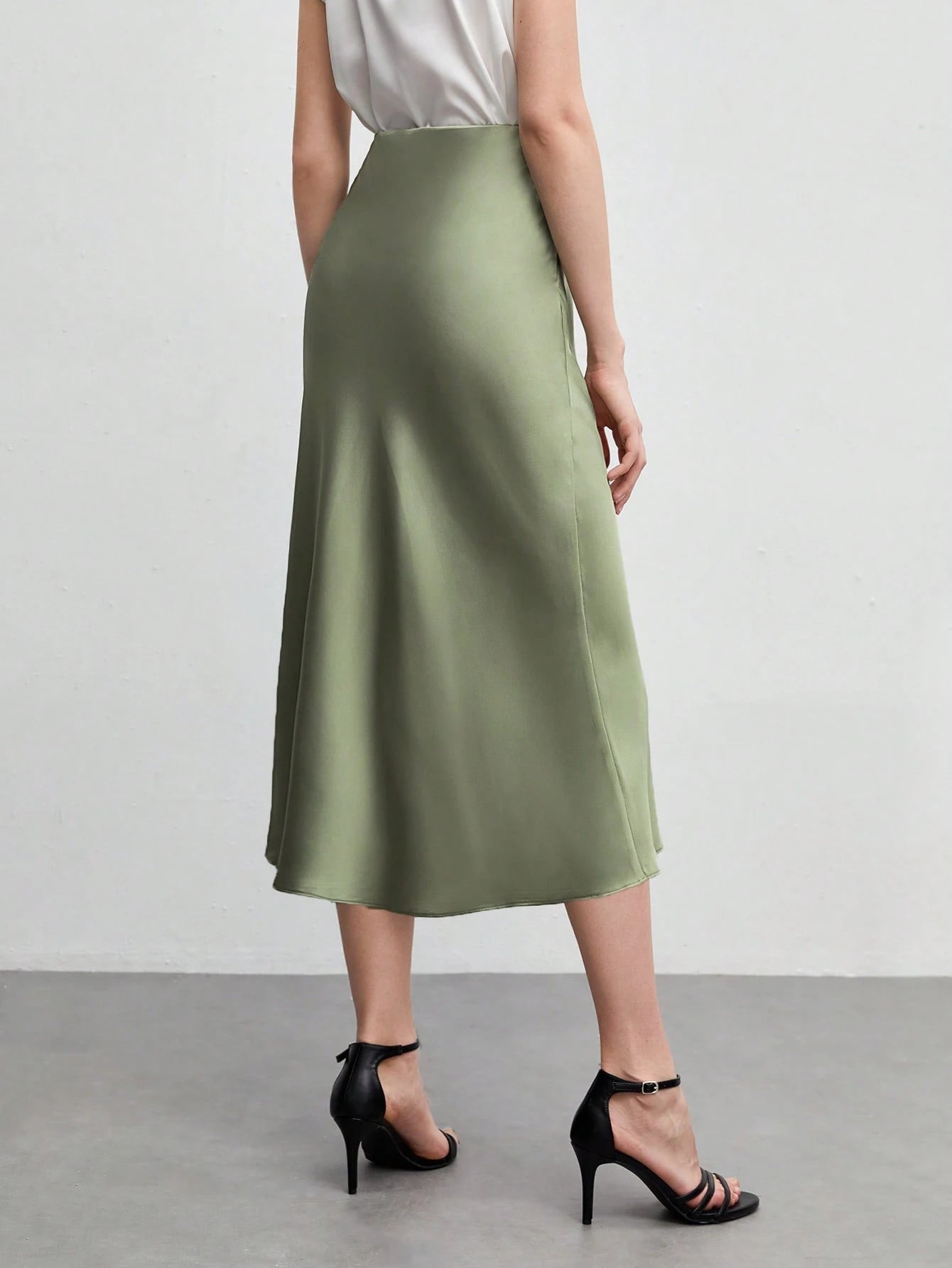 X ITS MICH BizChic Apricot Women's Skirt, Cream Hem Fishtail A-Line, Elegant Minimalist Casual Vacation Party Date Wedding Guest Independence Day Graduation Season Music Festival Slimming Elegan