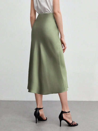 X ITS MICH BizChic Apricot Women's Skirt, Cream Hem Fishtail A-Line, Elegant Minimalist Casual Vacation Party Date Wedding Guest Independence Day Graduation Season Music Festival Slimming Elegan