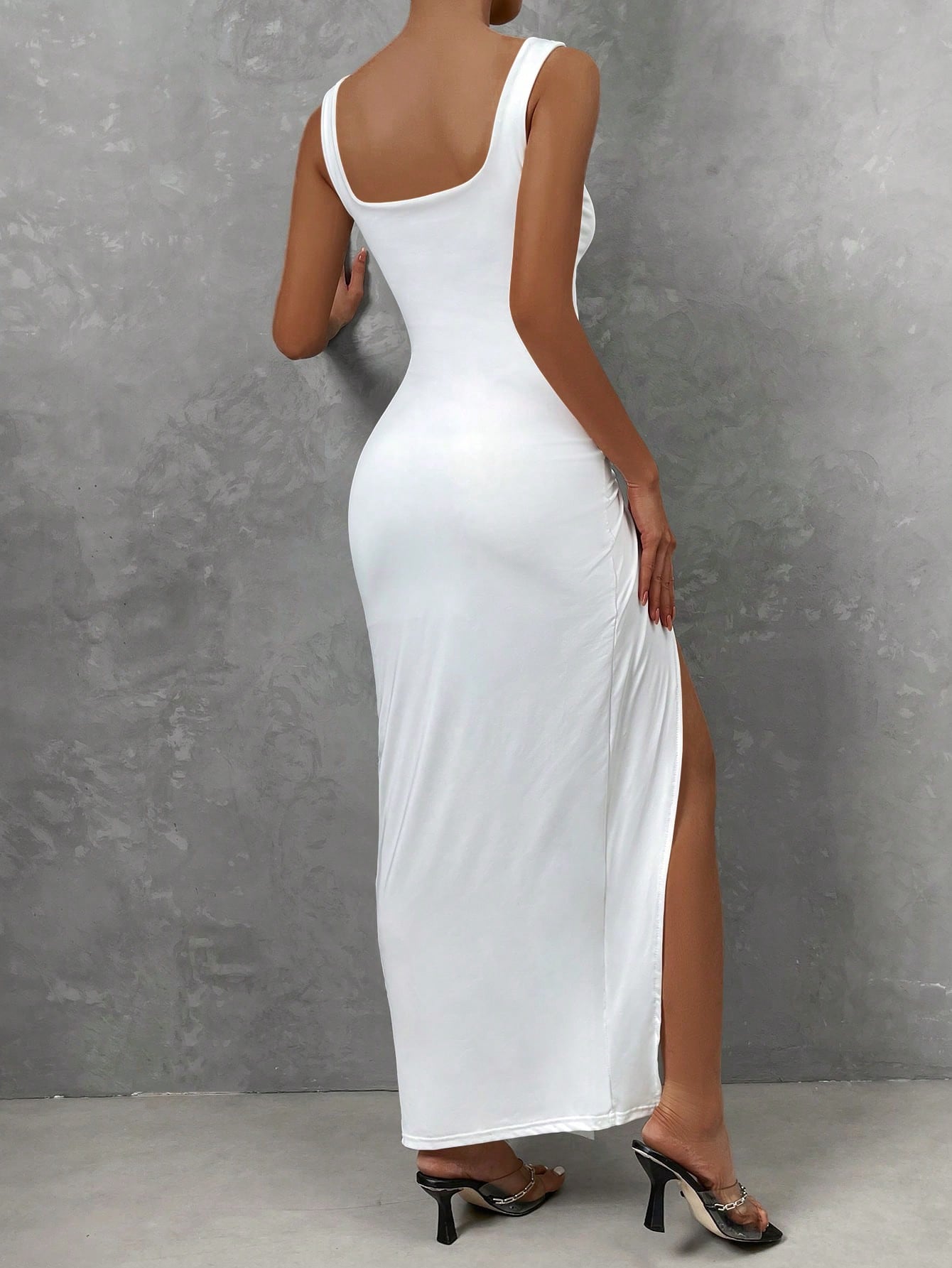 x Marika Sila Chiquease Cut Out Twist Front Split Thigh Dress Maxi Women Outfit