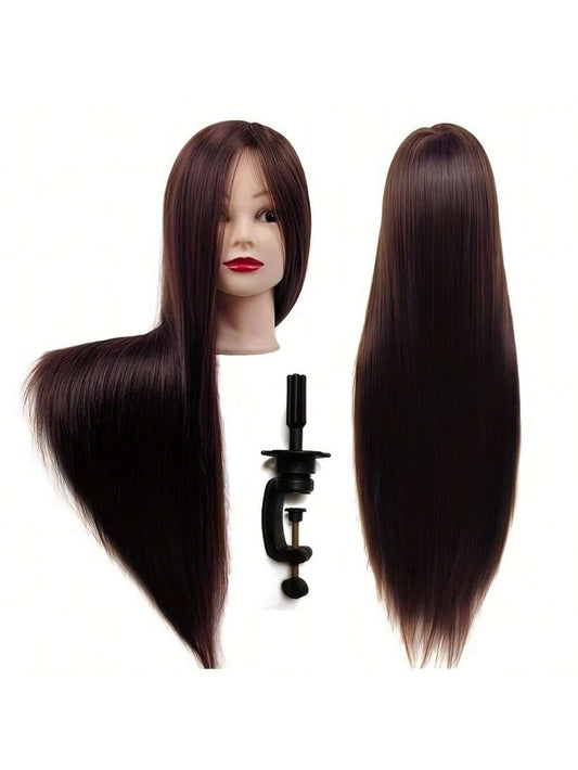 XCJIEN Mannequin Head 26 Inch- 30 Inch Training Head Synthetic Fibre Beauty Doll Head Styling Head Hair Braiding Head Hairdresser Training Model Practice Head Hair Mannequin With Free Clips