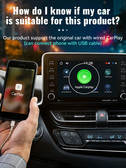 XUDA New Android 14 Wireless CarPlay And Android Auto 3-In-1 Smart Box Quad-Core 2GB RAM+16GB ROM/4GB RAM+32GB ROM Plug And Play Built-In App Support 98% Of Original Wired CarPlay Or Wired Android Aut