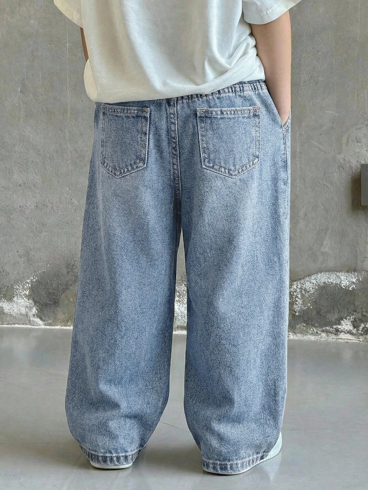 Young BoyLoose Straight Leg Blue Denim Jeans