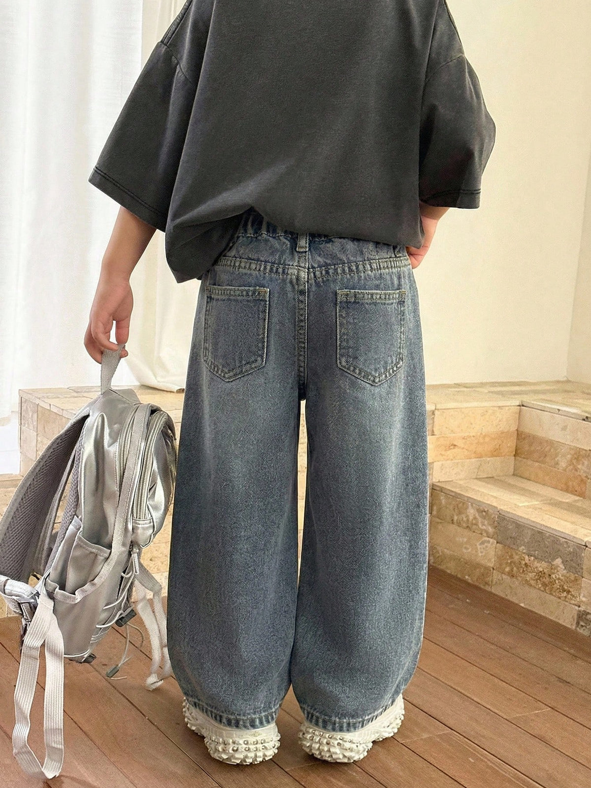 Young BoyLoose Straight Leg Blue Denim Jeans