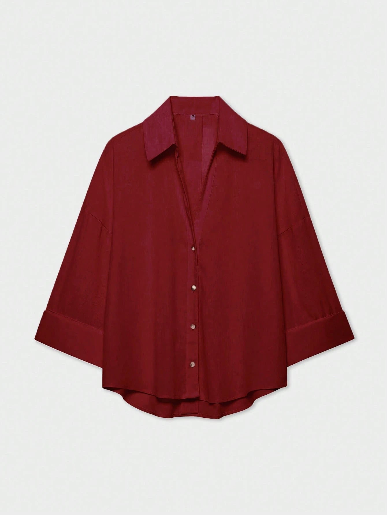 YROOE Fashion Casual Versatile Women's Shirt- Red, Minimalist, Business Casual, Daily Commute, Simple Elegant, Spring/Summer/Autumn/Winter