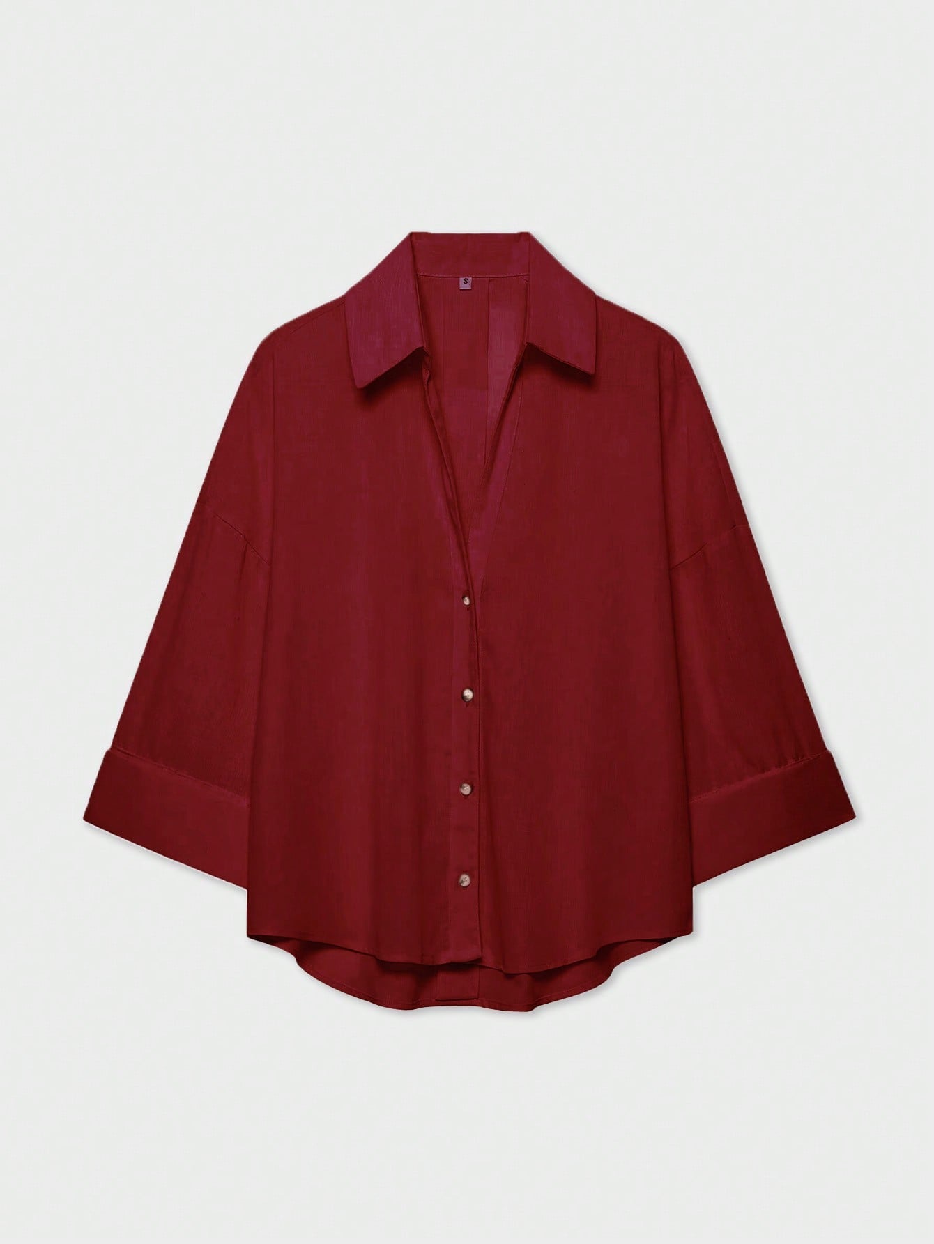 YROOE Fashion Casual Versatile Women's Shirt- Red, Minimalist, Business Casual, Daily Commute, Simple Elegant, Spring/Summer/Autumn/Winter