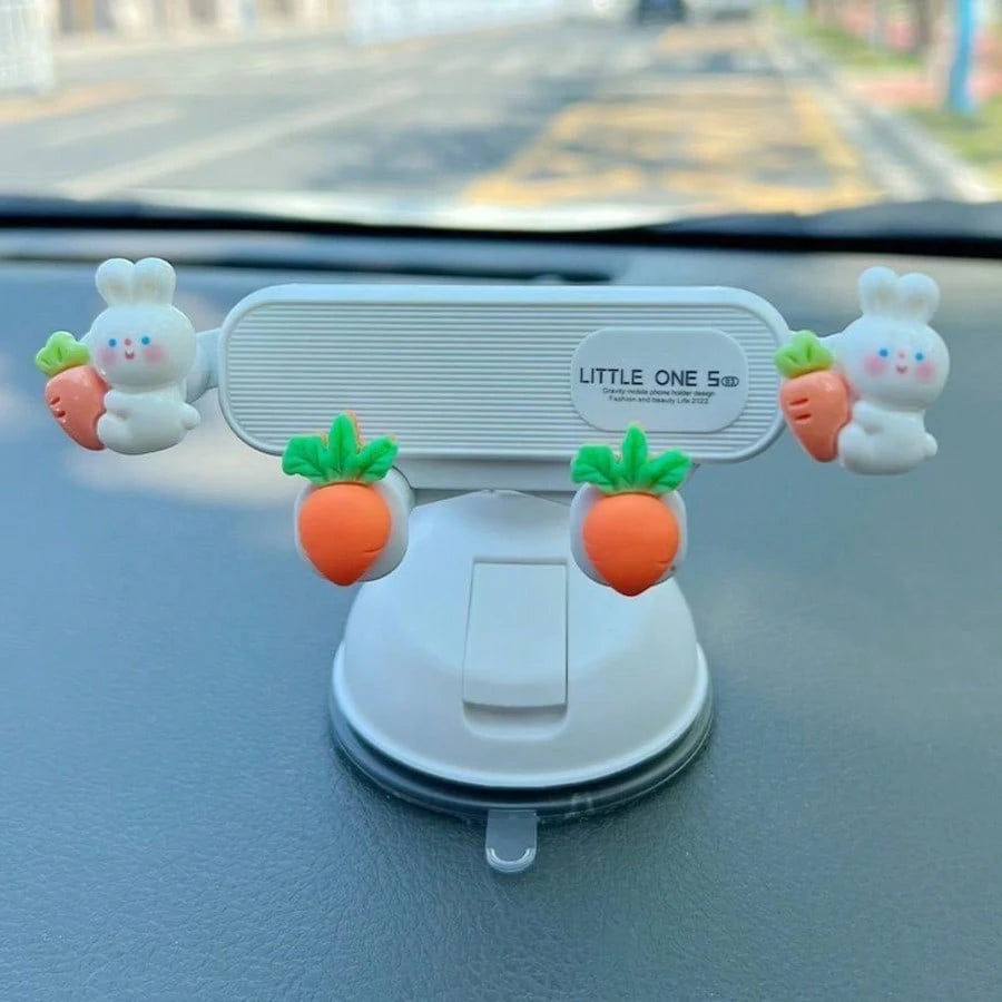 yucen 2026 New Cartoon Female Driver Phone Holder, Suction Cup Car Dashboard Mount Navigation Accessories