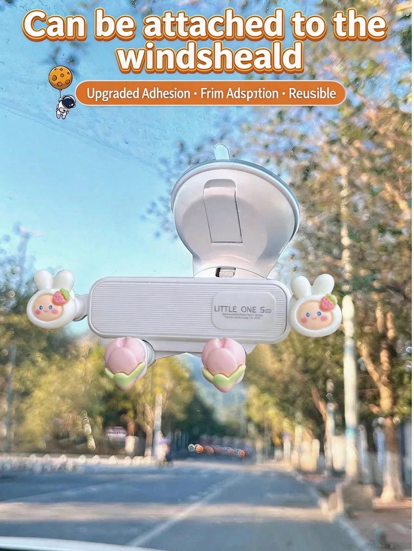 yucen 2026 New Cartoon Female Driver Phone Holder, Suction Cup Car Dashboard Mount Navigation Accessories