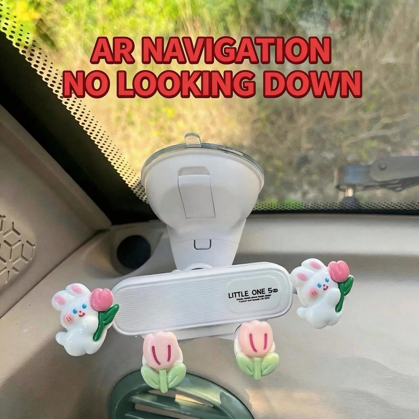 yucen 2026 New Cartoon Female Driver Phone Holder, Suction Cup Car Dashboard Mount Navigation Accessories