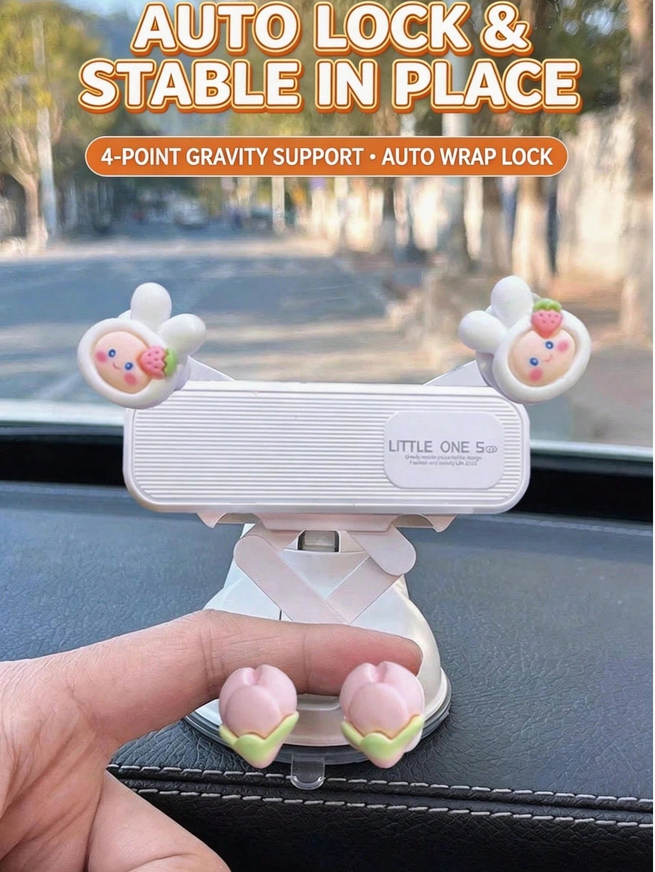 yucen 2026 New Cartoon Female Driver Phone Holder, Suction Cup Car Dashboard Mount Navigation Accessories
