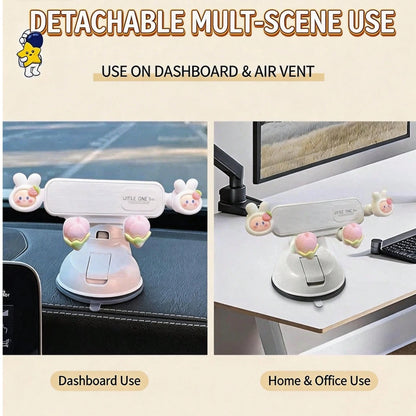 yucen 2026 New Cartoon Female Driver Phone Holder, Suction Cup Car Dashboard Mount Navigation Accessories