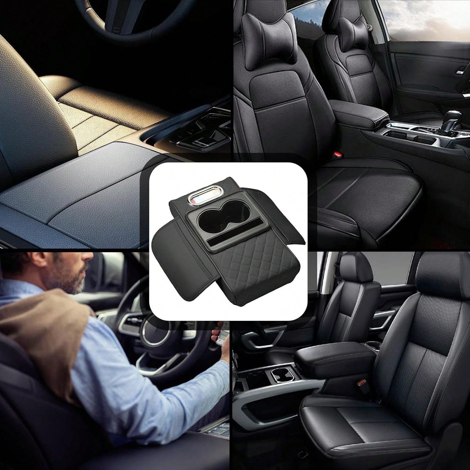 ZBEZBE Car Armrest Storage Box, Car ArmrestPad, Central Armrest Box, PremiumErgonomic Armrest Box, ComfortableDriving Upgrade, Wear-Resistant AndEasy To Clean, Fit Multiple VehicleModels, New Tissue B