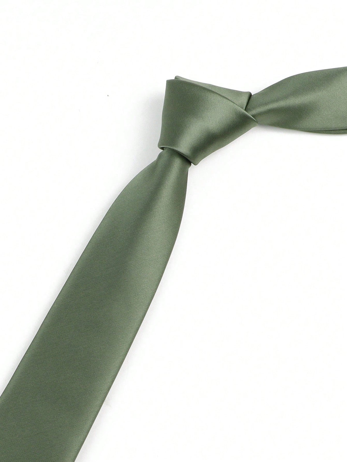 ZLQ&GOU 1pc Men Sage Green Necktie, Satin Soft Slim Tie, Suitable For Wedding, Party, Gathering Men Necktie