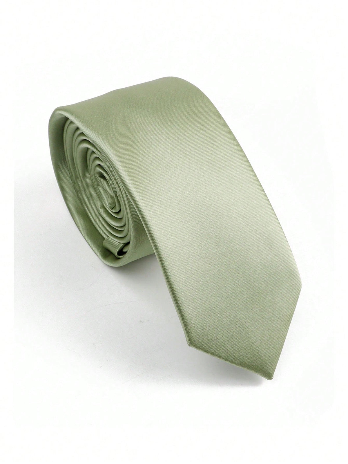 ZLQ&GOU 1pc Men Sage Green Necktie, Satin Soft Slim Tie, Suitable For Wedding, Party, Gathering Men Necktie